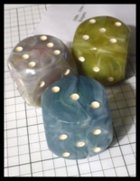 Dice : Dice - 6D Pipped - Mixed Color Large Plastic Swirl from Bulgaria - Ebay May 2013